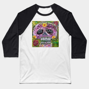 Craneo Rosado De Los Muertos Baseball T-Shirt